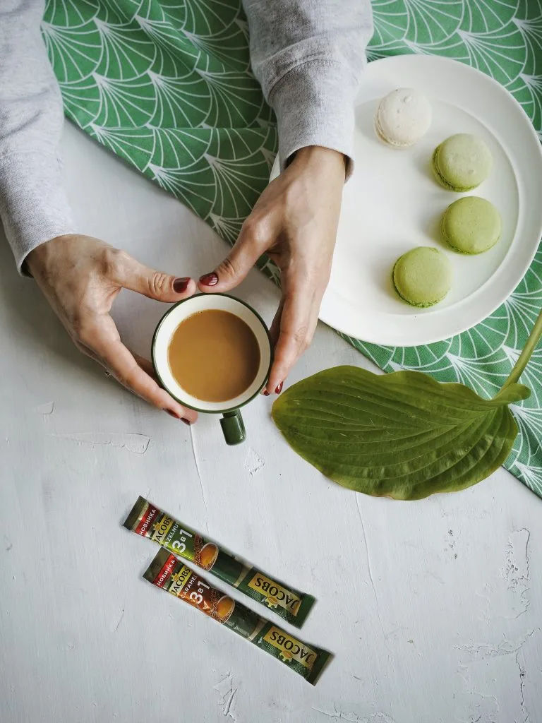 Green Tea and white chocolate grenache macarons