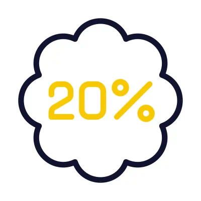 HoneyBee & Co. Discount Badge Icon 20% discount badge icon.