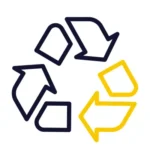 Recycling arrows icon.