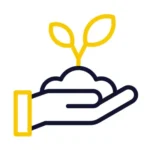Hand planting a seedling icon