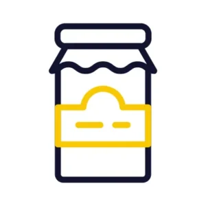 Jar with honey label icon