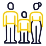 Three people group icon