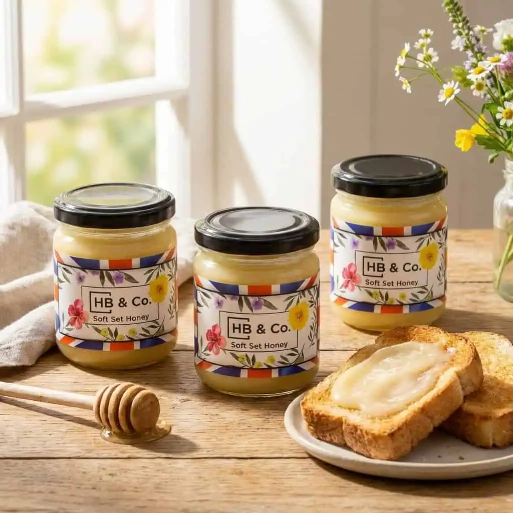 3x British Soft Set Honey Stock-Up raw creamy honey